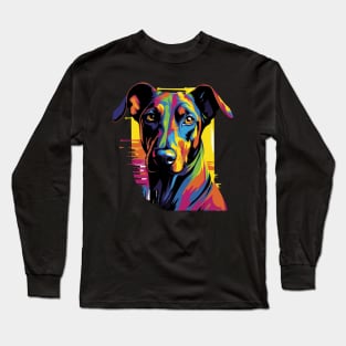 Doberman with a splash of color Long Sleeve T-Shirt